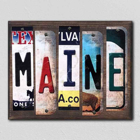 Maine License Plate Tag Strips Novelty Wood Signs WS-170