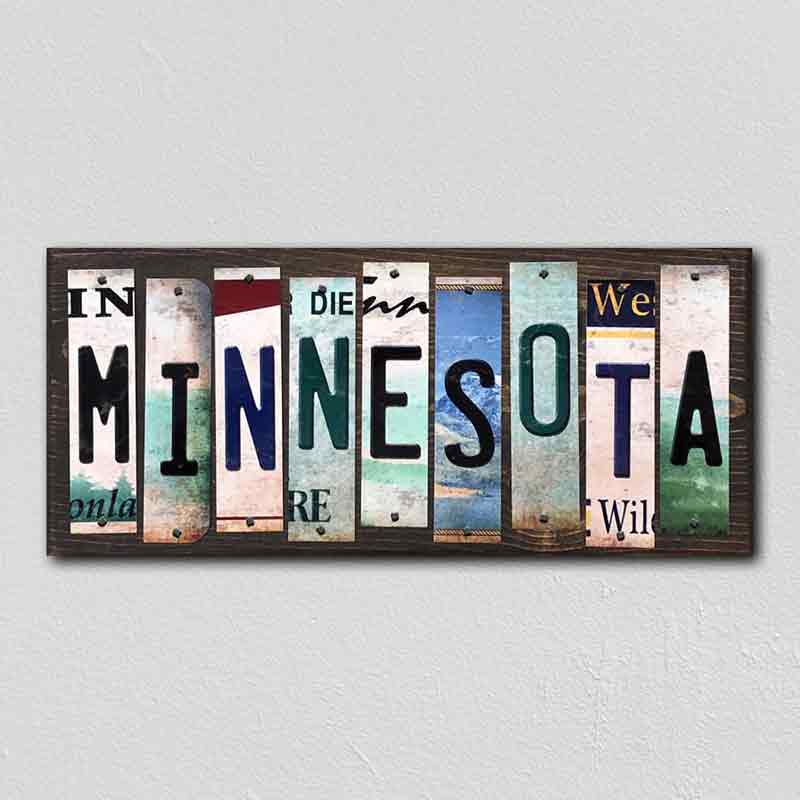 Minnesota License Plate Tag Strips Novelty Wood Signs WS-173