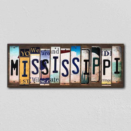 Mississippi License Plate Tag Strips Novelty Wood Signs WS-174