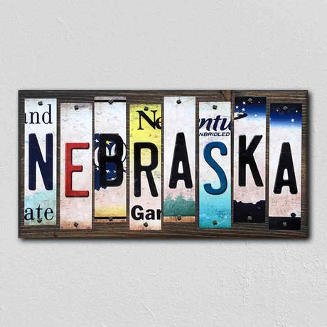 Nebraska License Plate Tag Strips Novelty Wood Signs WS-177