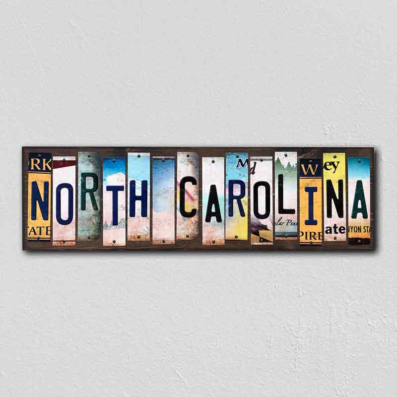 North Carolina License Plate Tag Strips Novelty Wood Signs WS-183