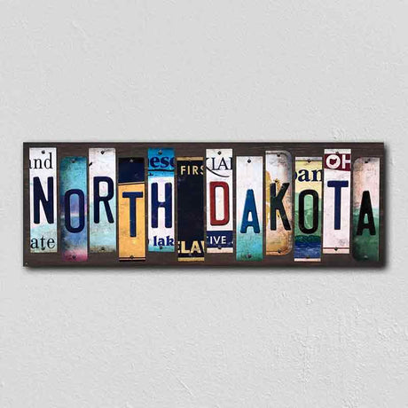 North Dakota License Plate Tag Strips Novelty Wood Signs WS-184