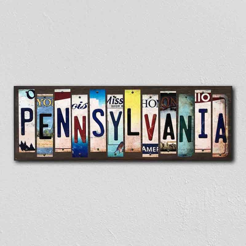 Pennsylvania License Plate Tag Strips Novelty Wood Signs WS-188