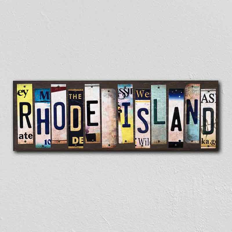 Rhode Island License Plate Tag Strips Novelty Wood Signs WS-189