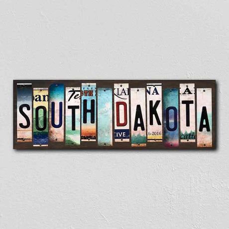 South Dakota License Plate Tag Strips Novelty Wood Signs WS-191