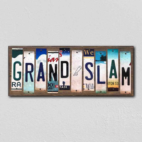 Grand Slam License Plate Tag Strips Novelty Wood Signs WS-218