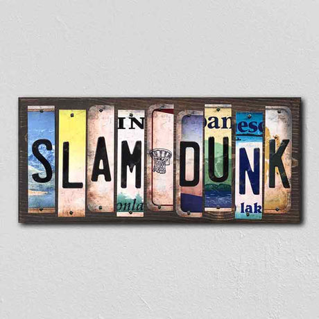 Slam Dunk License Plate Tag Strips Novelty Wood Signs WS-219