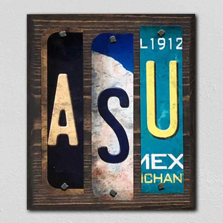 ASU License Plate Tag Strips Novelty Wood Signs WS-230