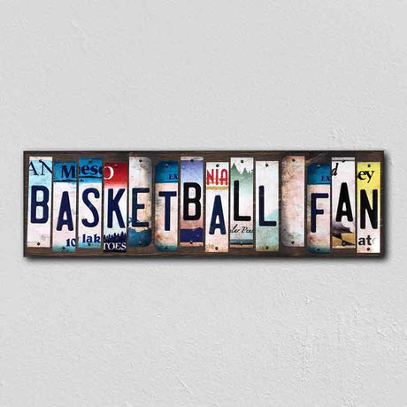 Basketball Fan License Plate Tag Strips Novelty Wood Signs WS-285