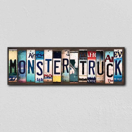 Monster Truck License Plate Tag Strips Novelty Wood Signs WS-306