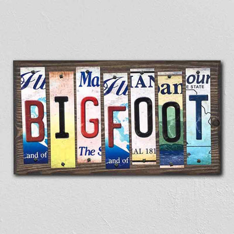 Bigfoot License Plate Tag Strips Novelty Wood Signs WS-317