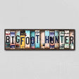 Bigfoot Hunter License Plate Tag Strips Novelty Wood Signs WS-318