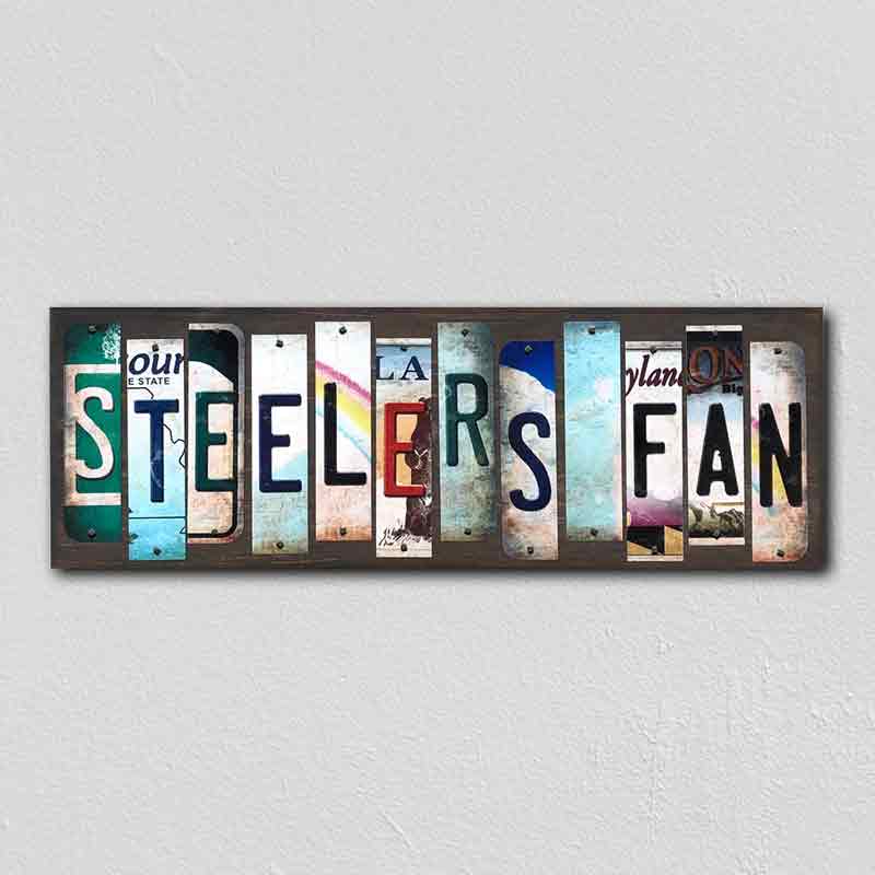 Steelers Fan License Plate Tag Strips Novelty Wood Signs WS-335