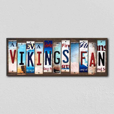 Vikings Fan License Plate Tag Strips Novelty Wood Signs WS-336