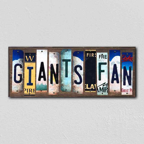 Giants Fan License Plate Tag Strips Novelty Wood Signs WS-337