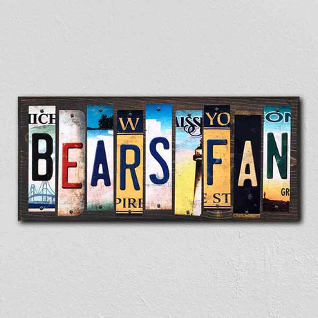 Bears Fan License Plate Tag Strips Novelty Wood Signs WS-338