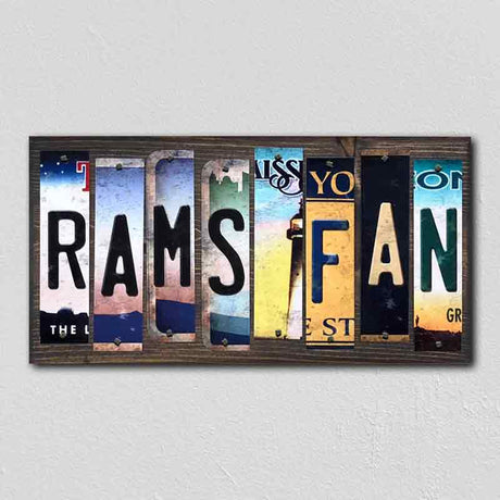 Rams Fan License Plate Tag Strips Novelty Wood Signs WS-340