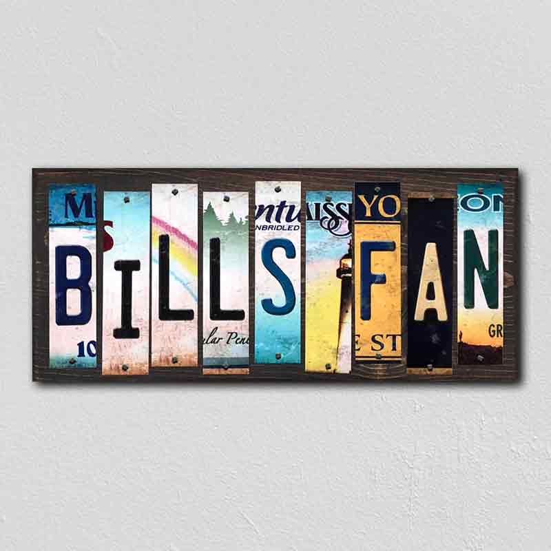 Bills Fan License Plate Tag Strips Novelty Wood Signs WS-342