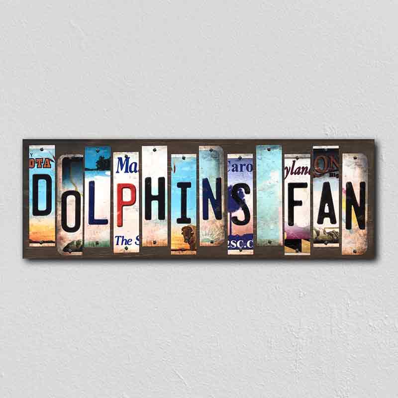 Dolphins Fan License Plate Tag Strips Novelty Wood Signs WS-343