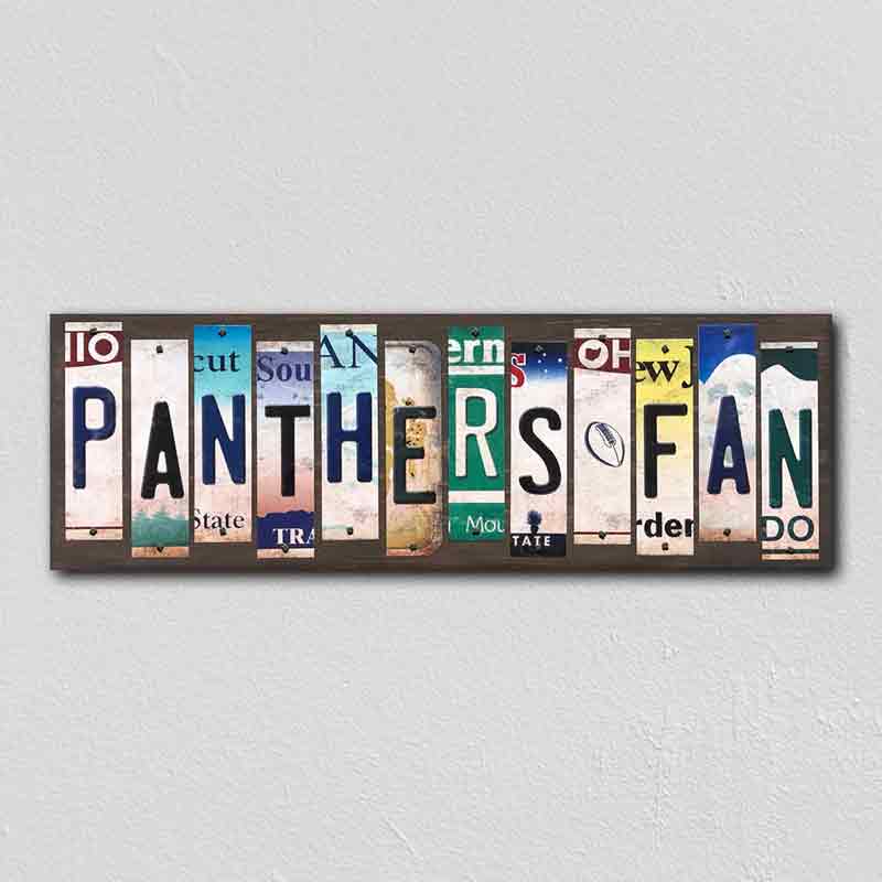 Panthers Fan License Plate Tag Strips Novelty Wood Signs WS-345