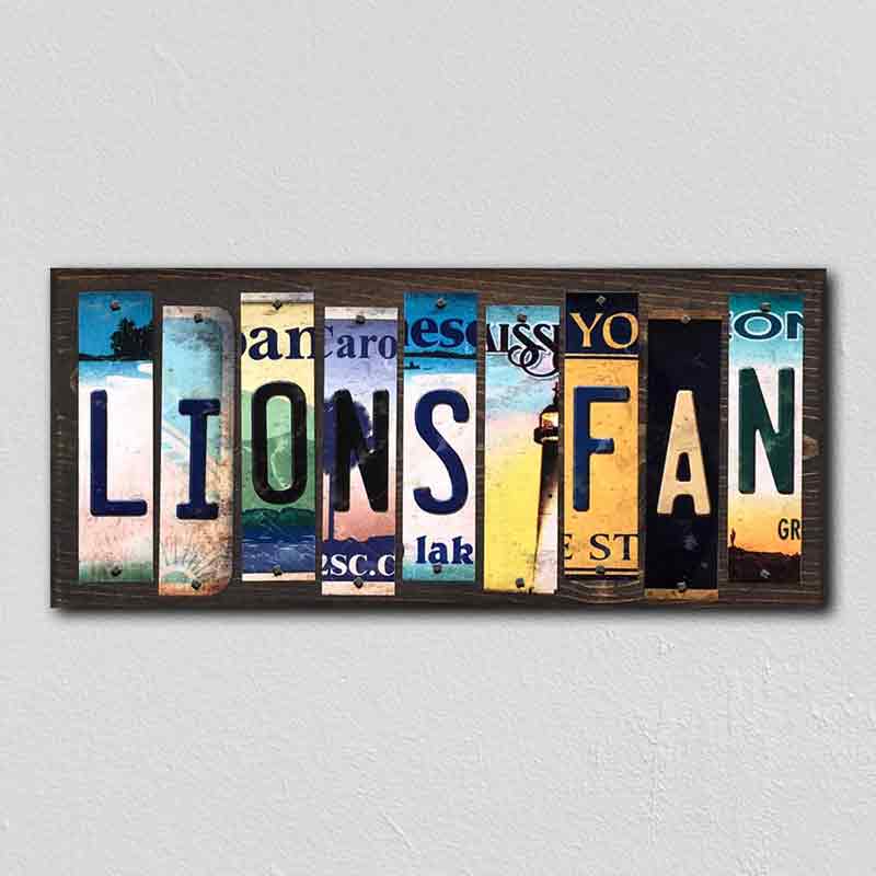 Lions Fan License Plate Tag Strips Novelty Wood Signs WS-347