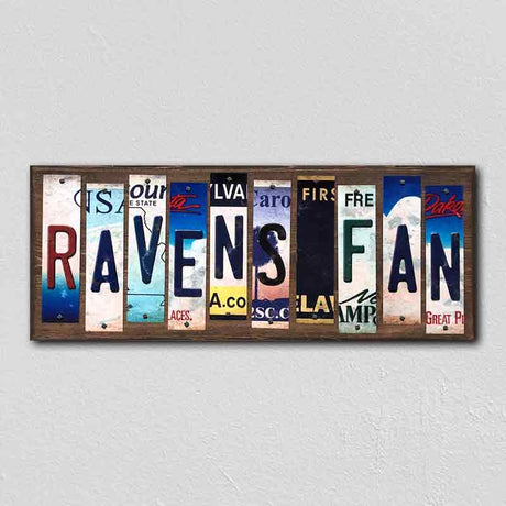 Ravens Fan License Plate Tag Strips Novelty Wood Signs WS-349