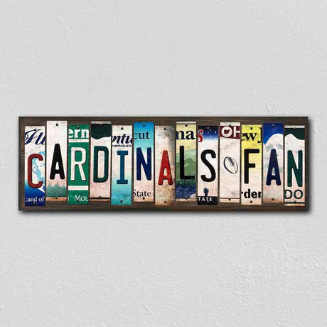 Cardinals Fan License Plate Tag Strips Novelty Wood Signs WS-351