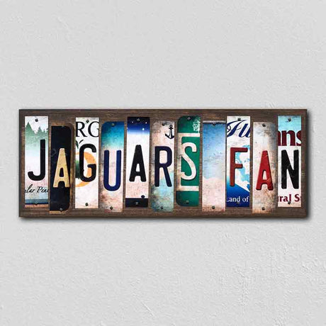 Jaguars Fan License Plate Tag Strips Novelty Wood Signs WS-355