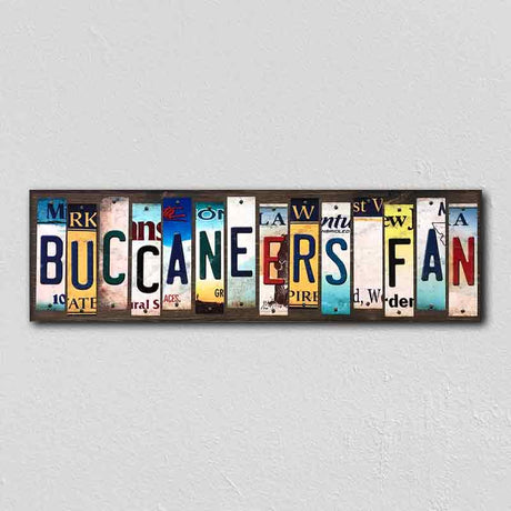 Buccaneers Fan License Plate Tag Strips Novelty Wood Signs WS-357