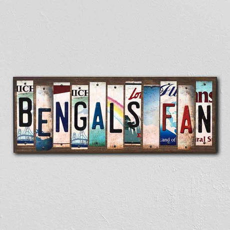 Bengals Fan License Plate Tag Strips Novelty Wood Signs WS-358