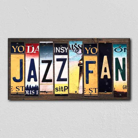 Jazz Fan License Plate Tag Strips Novelty Wood Signs WS-369