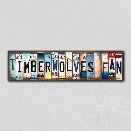 Timberwolves Fan License Plate Tag Strips Novelty Wood Signs WS-371