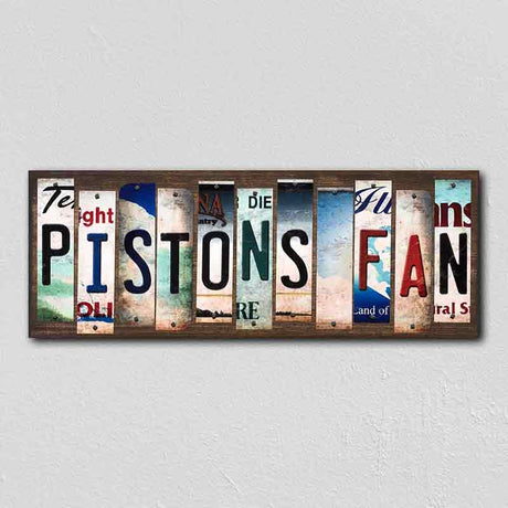 Pistons Fan License Plate Tag Strips Novelty Wood Signs WS-377