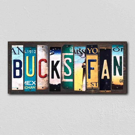 Bucks Fan License Plate Tag Strips Novelty Wood Signs WS-378