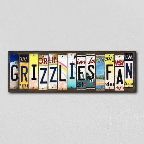 Grizzlies Fan License Plate Tag Strips Novelty Wood Signs WS-388