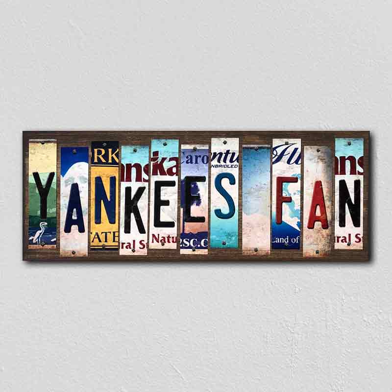 Yankees Fan License Plate Tag Strips Novelty Wood Signs WS-389