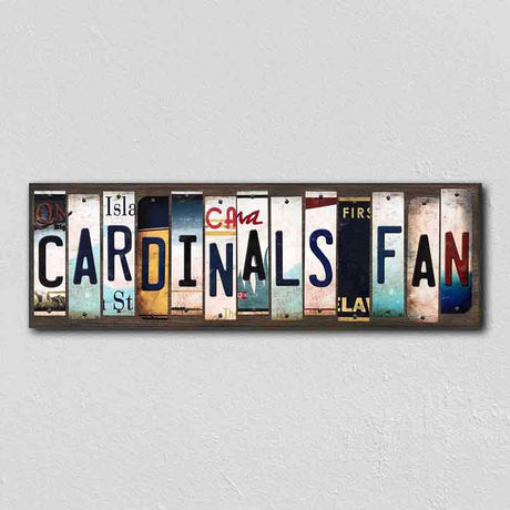 Cardinals Fan License Plate Tag Strips Novelty Wood Signs WS-395