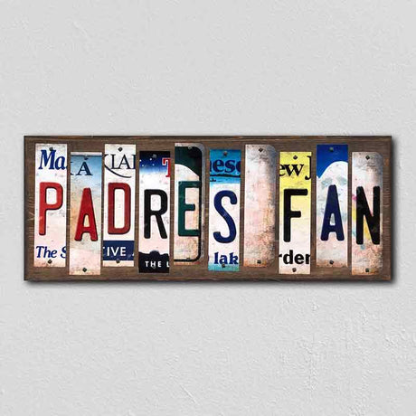 Padres Fan License Plate Tag Strips Novelty Wood Signs WS-410