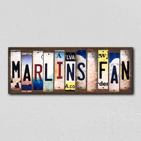 Marlins Fan License Plate Tag Strips Novelty Wood Signs WS-414