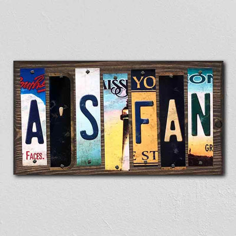 As Fan License Plate Tag Strips Novelty Wood Signs WS-417