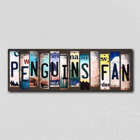 Penguins Fan License Plate Tag Strips Novelty Wood Signs WS-419