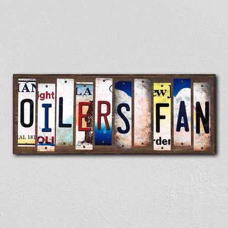 Oilers Fan License Plate Tag Strips Novelty Wood Signs WS-423