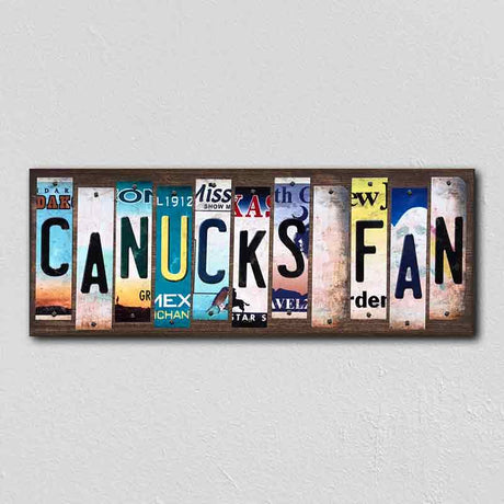 Canucks Fan License Plate Tag Strips Novelty Wood Signs WS-425