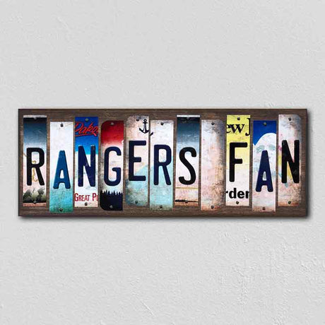 Rangers Fan License Plate Tag Strips Novelty Wood Signs WS-427