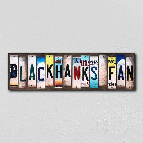 Blackhawks Fan License Plate Tag Strips Novelty Wood Signs WS-429