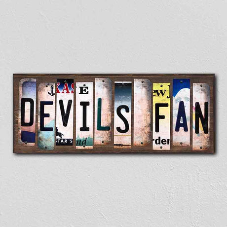 Devils Fan License Plate Tag Strips Novelty Wood Signs WS-435