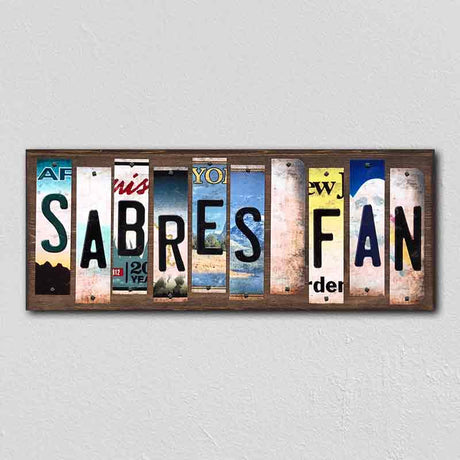 Sabres Fan License Plate Tag Strips Novelty Wood Signs WS-440