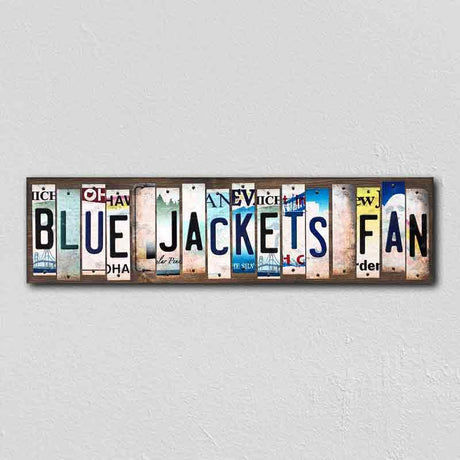 Blue Jackets Fan License Plate Tag Strips Novelty Wood Signs WS-441