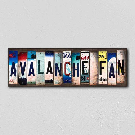 Avalanche Fan License Plate Tag Strips Novelty Wood Signs WS-446