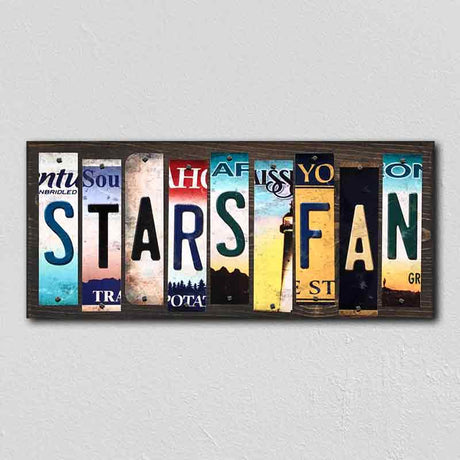 Stars Fan License Plate Tag Strips Novelty Wood Signs WS-447